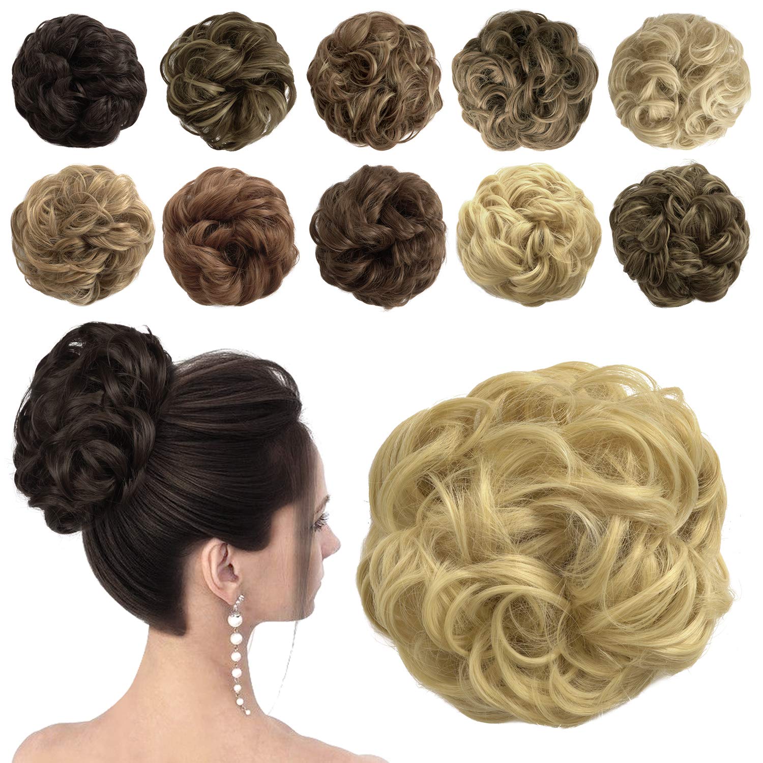 Messy Bun Hair Piece Plus Size Synthetic Curly Updo Hair Scrunchies