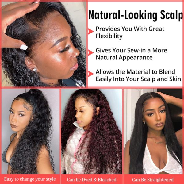 Lace Front Wigs Human Hair Pre Plucked 13X4 Water Wave Lace Frontal Wigs  with Baby Hair 150% Density Brazilian Virgin Wet and Wavy Human Hair Wigs  for Black Women Natural Black Color (