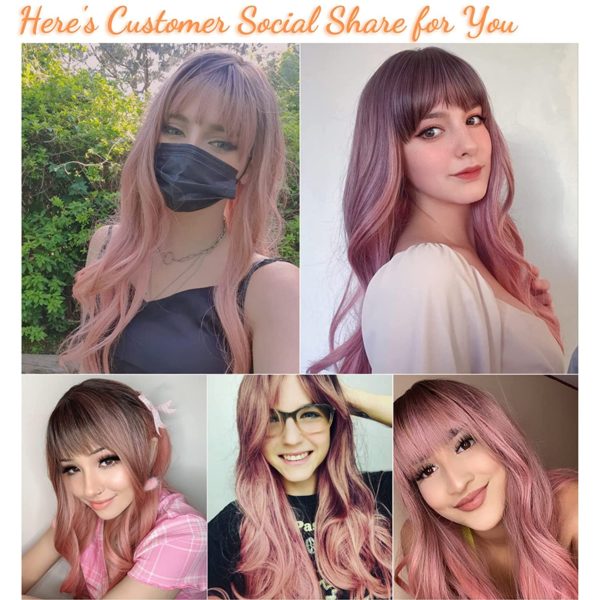 Natural Messy Layered Anime Hair Blonde to Pink