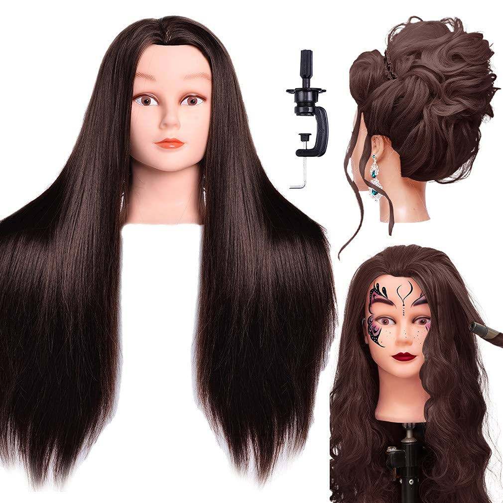 26 Inch Hair Mannequin Dummy Head Hair Practice Grooming Hair Doll Head