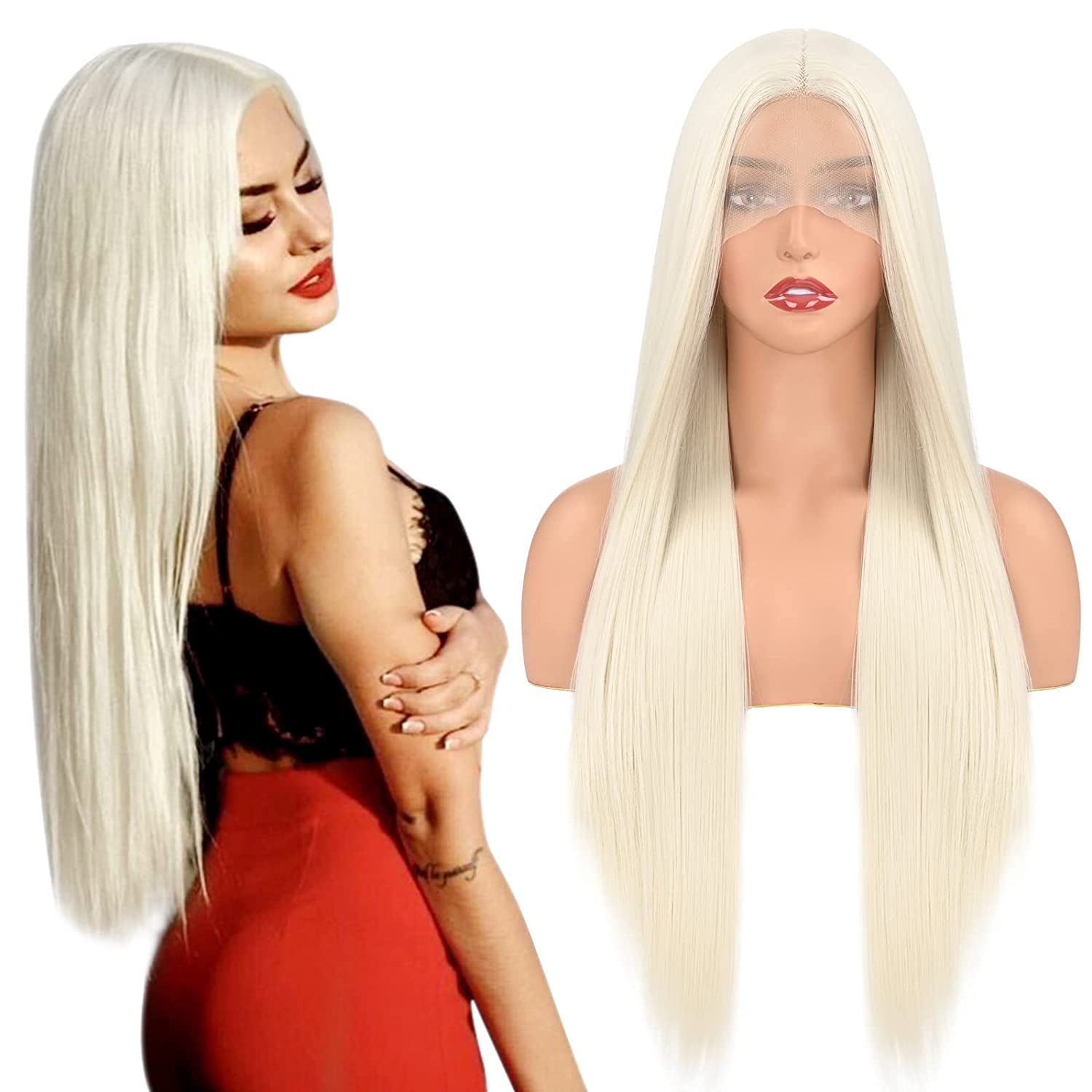 22 Inch Long Straight Wigs Lace Front Wig For Women 13 X 4 Lace