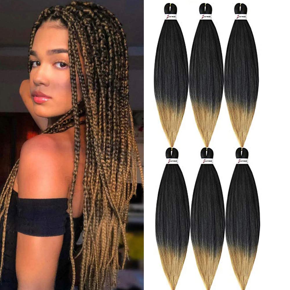 Buy Pre-Stretched Braiding Hair Extensions Ombre Black to Green