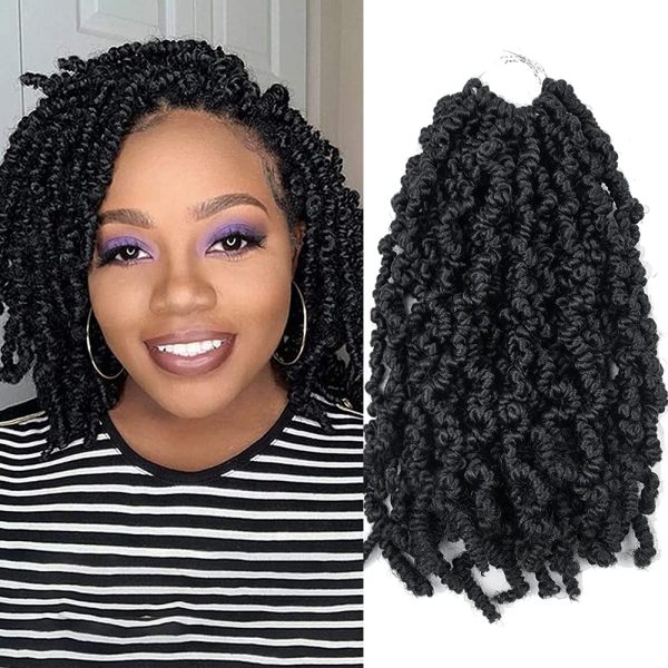 3 Packs Short Curly Spring Pre-twisted Braids Synthetic Crochet Hair  Extensions 10 Inch 15 Strands/pack Ombre Crochet Twist Braids Fiber Fluffy Curly  Twist Braiding Hair Bulk (10“ (pack Of 3), 1b#)