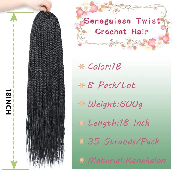 Senegalese Twist Crochet Hair, 14 Inch Crochet Braid For Black