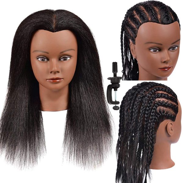  Hairlink 100% Real Hair Afro Mannequin Head Hairdresser Hair  Styling Training Head Dolls for Cosmetology Manikin Maniquins Practice Head  with Stand (6611B0216) : Beauty & Personal Care