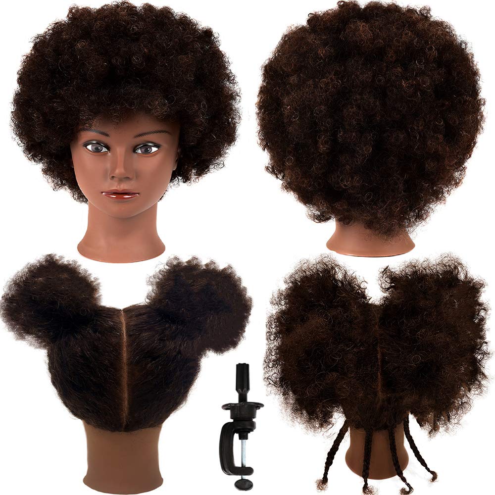 Meterk 100% Human Hair Mannequin Head For Braiding Manikin Head