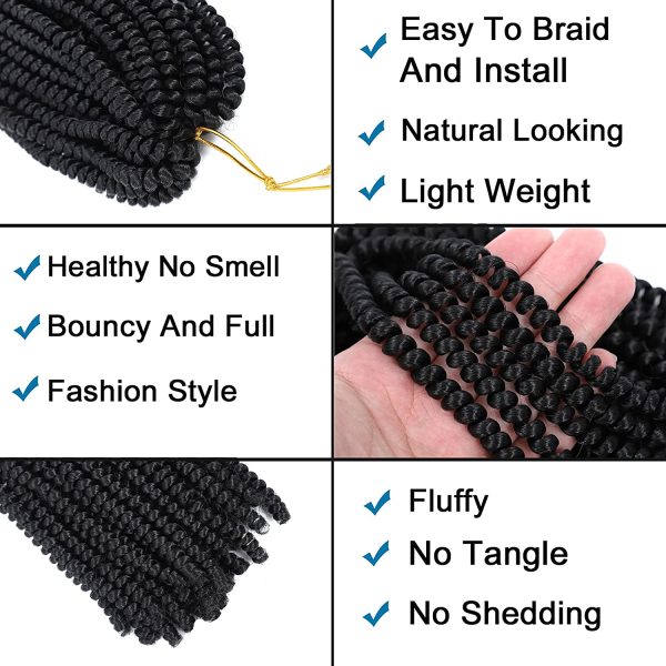 Spring Twist Hair 10 Inch 8 Packs Spring Twist Crochet Hair For Black Women  Butterfly Locs Bomb Twist Short Fluffy Crochet Braids Hair Synthetic Fiber  Braiding Hair Extensions (10inch 1b#)