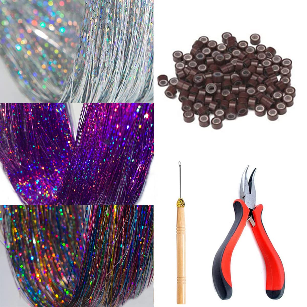 Hair tinsel beads 