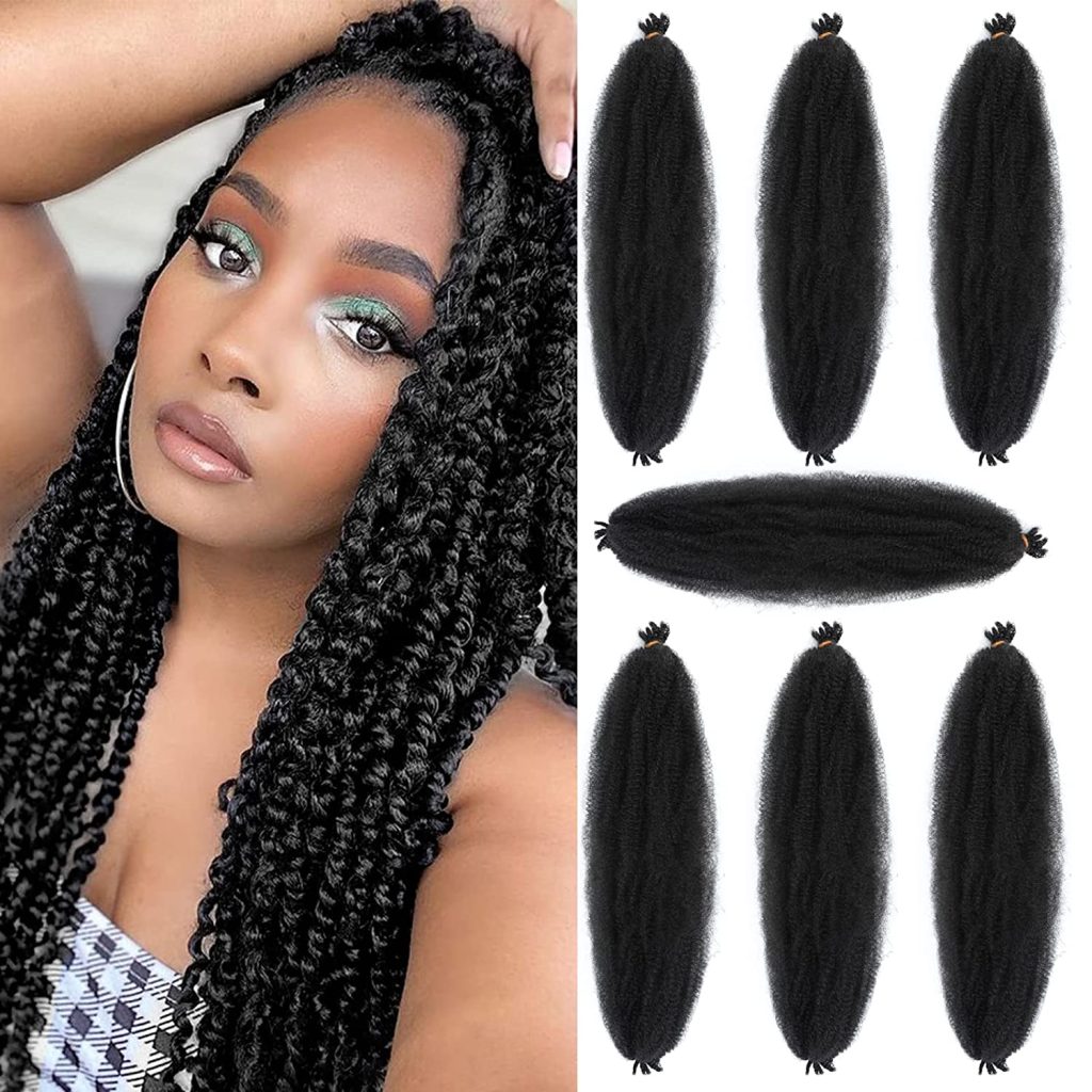 Marley Twist Braiding Hair, 16 Inch 7 Packs Prestretched Spring Twist