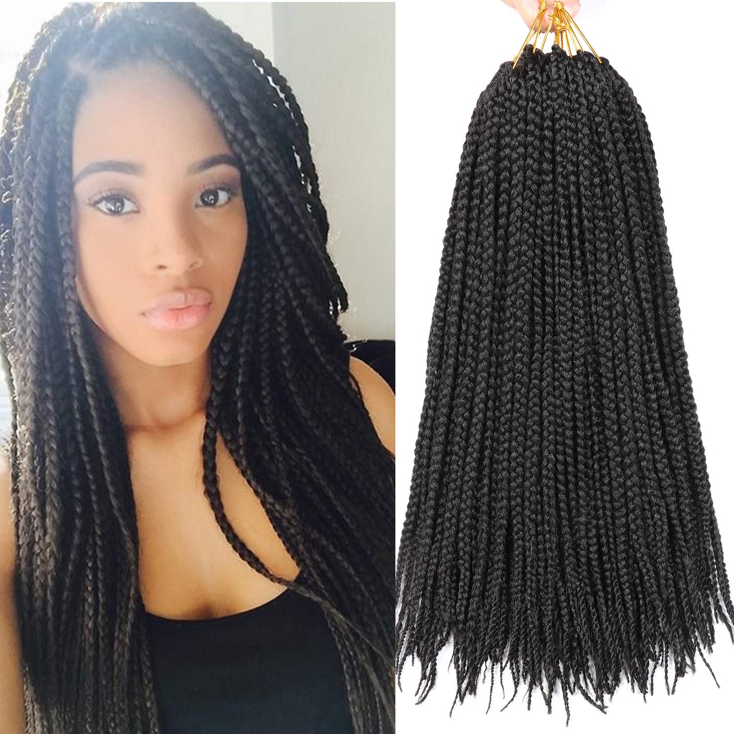 12inch Goddess Box Braids Crocht Hair Bob Goddess Box Braids Curly Ends  Crochet Box Braids Pre-looped Synthetic Crochet Hair Extensions  16strands/pack (12inch(pack Of 2), #27) …